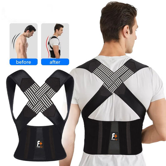 Fitness Plus Posture Corrector Belt – Adjustable Back Support Brace for Men & Women | Spine Alignment & Lower Back Pain Relief