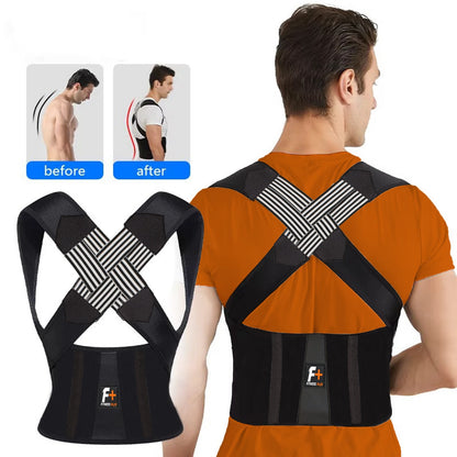 Fitness Plus Posture Corrector Belt – Adjustable Back Support Brace for Men & Women | Spine Alignment & Lower Back Pain Relief