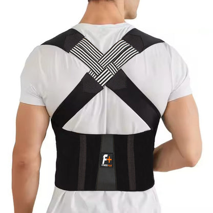 Fitness Plus Posture Corrector Belt – Adjustable Back Support Brace for Men & Women | Spine Alignment & Lower Back Pain Relief